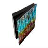 Concept Crystal 50 Keys Cabinet with Decorative Front Panel and Glass White Board KN04 Rusted Textures Series view 3