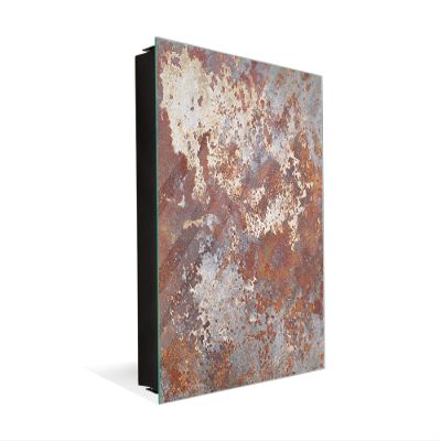 Concept Crystal 50 Keys Cabinet with Decorative Front Panel and Glass White Board KN04 Rusted Textures Series