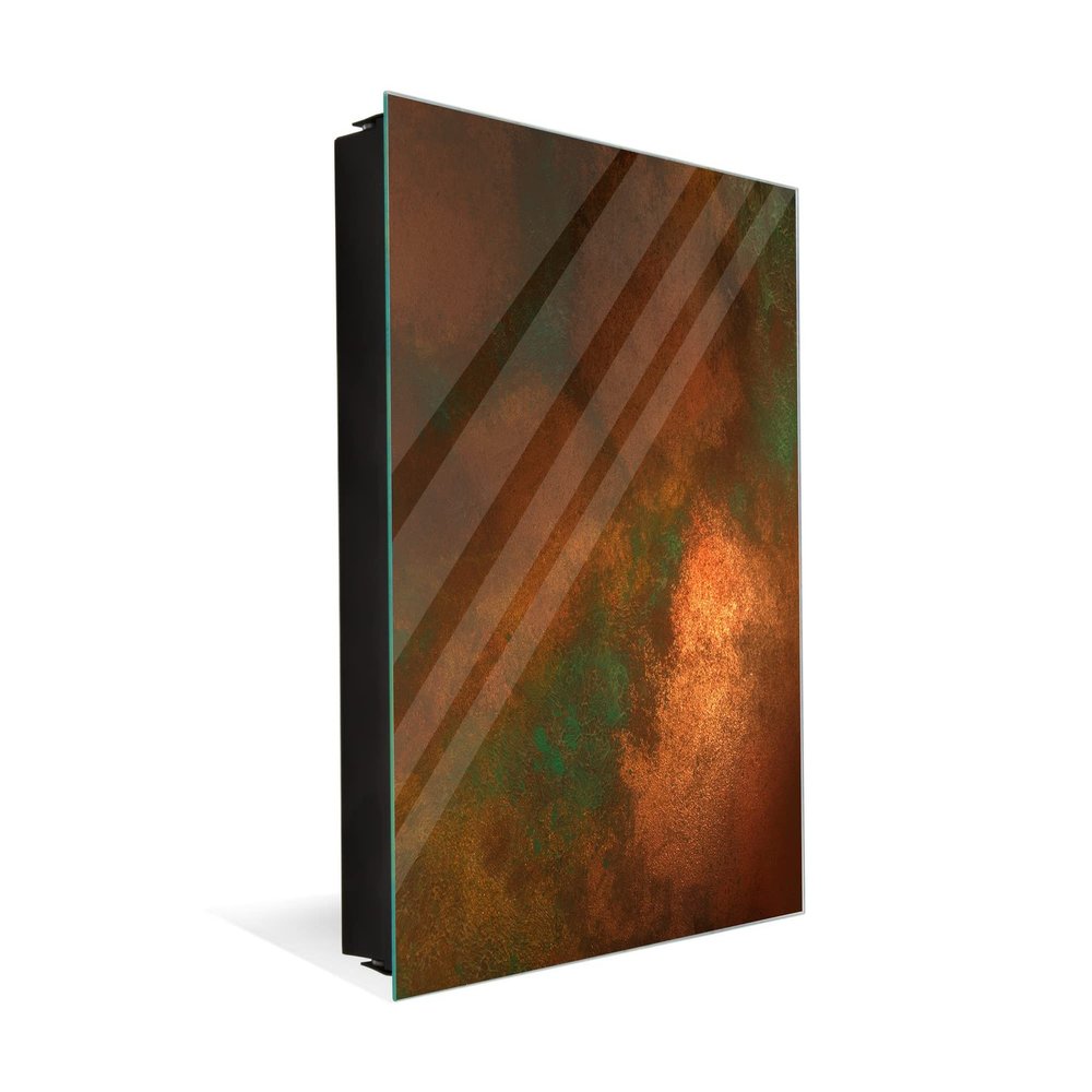 Concept Crystal 50 Keys Cabinet with Decorative Front Panel and Glass White Board KN04 Rusted Textures Series