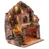 Holyart Stable with Village for Neapolitan Nativity Scene with 6 cm Figurines 35x25x20 cm view 3