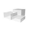 Marketing Holders 3 Piece Acrylic Display Boxes Retail Frosted Product Riser 2", 4", 6" High Cake Display Boxes Nesting Bins No Lid One Open Side Merchandise Storage Box view 1