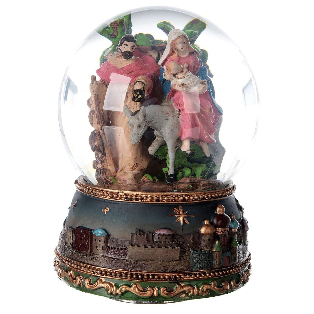 Holyart Musical Snow Globe Flight into Egypt 15x10x10 cm