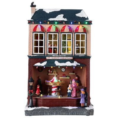 Holyart Animated Christmas Village House Music LED 40x25x20 cm Electric
