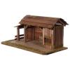 Holyart Nativity Stable in Wood, Scandinavian Model 25x50x25 cm for 10 cm Statues view 3