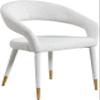 Meridian Furniture 539Cream-C Destiny Collection Modern | Contemporary Fabric Upholstered Rounded Back Dining Chair, Cream, 23" W x 23" D x 31.5" H view 1