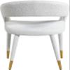 Meridian Furniture 539Cream-C Destiny Collection Modern | Contemporary Fabric Upholstered Rounded Back Dining Chair, Cream, 23" W x 23" D x 31.5" H view 2