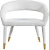Meridian Furniture 539Cream-C Destiny Collection Modern | Contemporary Fabric Upholstered Rounded Back Dining Chair, Cream, 23" W x 23" D x 31.5" H view 3