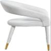 Meridian Furniture 539Cream-C Destiny Collection Modern | Contemporary Fabric Upholstered Rounded Back Dining Chair, Cream, 23" W x 23" D x 31.5" H view 4