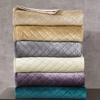 HiEnd Accents Velvet Diamond Quilt, Twin Size, Cream Solid Color, Classic Traditional Luxury Bedding, Soft Lightweight Bed Cover view 3