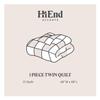 HiEnd Accents Velvet Diamond Quilt, Twin Size, Cream Solid Color, Classic Traditional Luxury Bedding, Soft Lightweight Bed Cover view 4