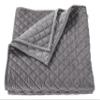 HiEnd Accents Velvet Diamond Quilt, Twin Size, Gray Solid Color, Classic Traditional Luxury Bedding, Soft Lightweight Bed Cover view 1