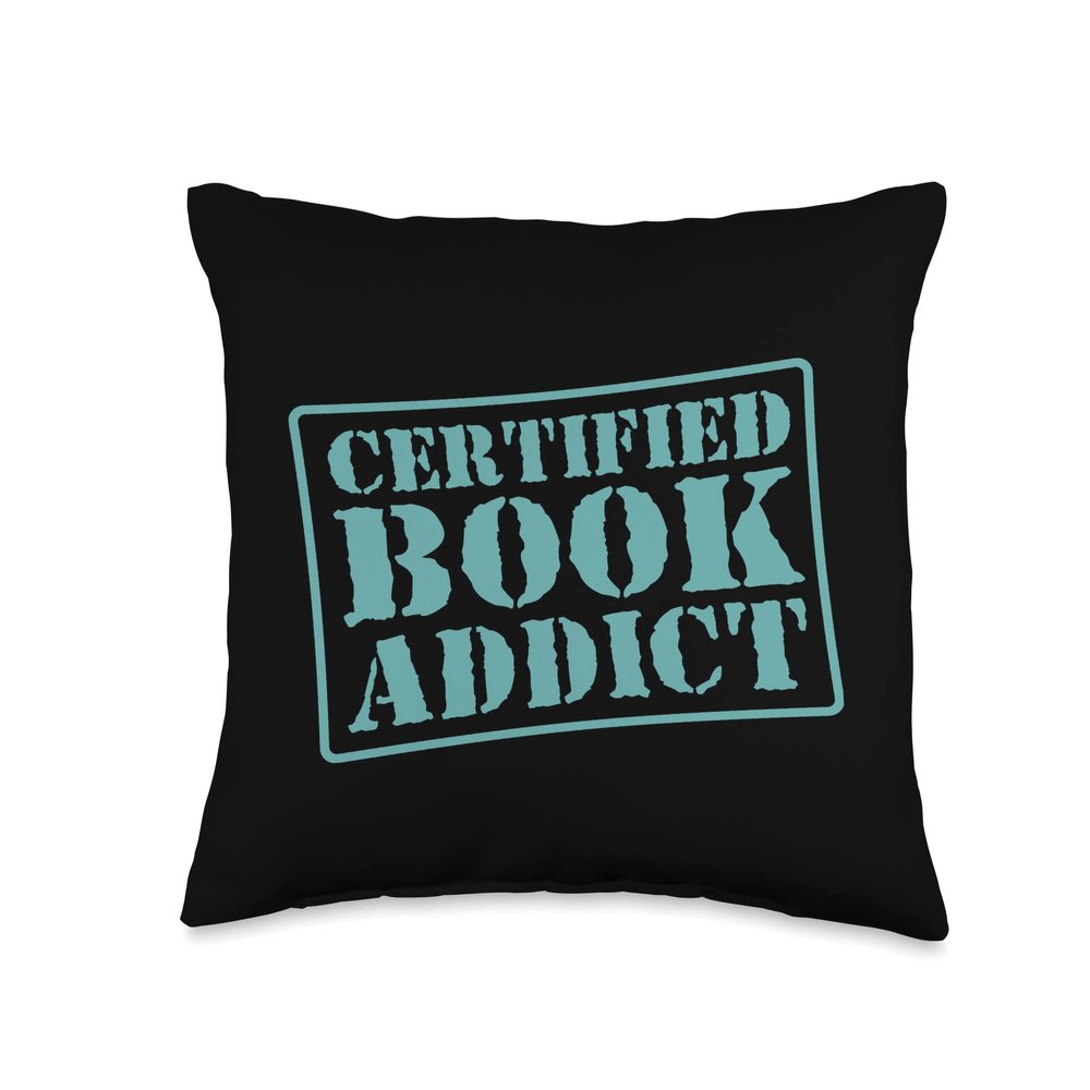 Certified Book Addict Funny Book Reading Literary Librarian Throw Pillow