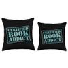 Certified Book Addict Funny Book Reading Literary Librarian Throw Pillow view 3