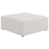 Meridian Furniture 630Cream-Ott Cube Collection Modern | Contemporary Linen Textured Upholstered Modular Ottoman, Cream, 36" W x 36" D x 17" H view 1