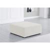 Meridian Furniture 630Cream-Ott Cube Collection Modern | Contemporary Linen Textured Upholstered Modular Ottoman, Cream, 36" W x 36" D x 17" H view 2