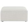 Meridian Furniture 630Cream-Ott Cube Collection Modern | Contemporary Linen Textured Upholstered Modular Ottoman, Cream, 36" W x 36" D x 17" H view 3