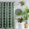 Aisha Cotton Fabric Shower Curtain by Jungalow, Machine Washable, 72" x 72", Green view 1