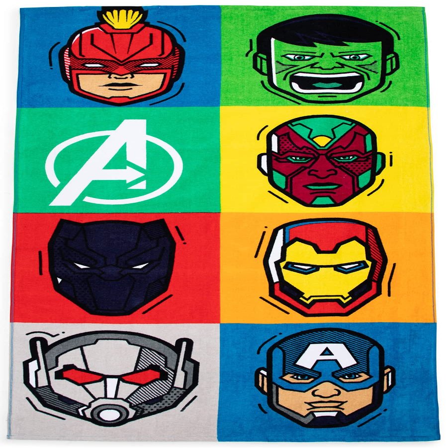 Jay Franco Marvel Avengers Pop Kids Large Bath/Pool/Beach Towel - Super Soft & Absorbent Fade Resistant Cotton Towel, Measures 34 x 64 inches (Official Marvel Product), aaAC-A102, Multi - Avengers