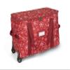 Covermates Keepsakes Rolling Treasurekeeper Storage Bag  Heavy-Duty Polyester with Dual Wheels & Handles  Protects Holiday Decorations with ID Window & Dual Zipper Access, Red Snowflake view 1