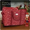 Covermates Keepsakes Rolling Treasurekeeper Storage Bag  Heavy-Duty Polyester with Dual Wheels & Handles  Protects Holiday Decorations with ID Window & Dual Zipper Access, Red Snowflake view 2
