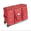 Covermates Keepsakes Rolling Treasurekeeper Storage Bag  Heavy-Duty Polyester with Dual Wheels & Handles  Protects Holiday Decorations with ID Window & Dual Zipper Access, Red Snowflake view 1