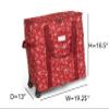 Covermates Keepsakes Rolling Treasurekeeper Storage Bag  Heavy-Duty Polyester with Dual Wheels & Handles  Protects Holiday Decorations with ID Window & Dual Zipper Access, Red Snowflake view 3