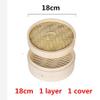 Bamboo Steamer Fish Rice Vegetable Snack Basket Set Kitchen Cooking Tools Cage or Cage Cover Cooking cookware cooking (18cm 1 layer 1 cover) view 2