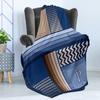 Ambesonne Letter P Throw Blanket, Gradient Colors and Curvy Leafs Stylish ABC with Abstract and Modern Art, Flannel Fleece Accent Piece Soft Couch Cover for Adults, 70" x 90", Night Blue Eggshell view 3