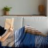 Ambesonne Letter P Throw Blanket, Gradient Colors and Curvy Leafs Stylish ABC with Abstract and Modern Art, Flannel Fleece Accent Piece Soft Couch Cover for Adults, 70" x 90", Night Blue Eggshell view 4