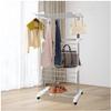 Bigzzia 4 Tier Folding Drying Rack Clothing Clothes Horses Rack Stainless Steel Laundry Drying Rack (Grey White, 4 Tier) view 2
