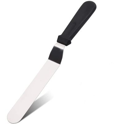 Hegebeck Icing Spatula, 8 Inch Stainless Steel Bent Spatula, Cake Decorating Frosting Spatula with PP Handle for Cookies, Kitchen, Bakery
