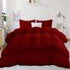 Wega Linen 5pcs Organic Cotton Pinch Pleated Full (90'' x 90'') Comforter with 4 Pillow 4 Corner Tabs Ultra Soft-Fluffy,Pin Tuck,Baffle Box Beautiful Pinch Pleat Design Warm Comforter Burgundy view 1