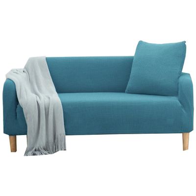 1PCS Sofa Slipcover Stretch Couch Cover All Inclusive Sofa Cover Washable Furniture Protector Soft and Durable Sofa Cover Suitable for 190-230cm Three-Seat SofaWest Lake Blue