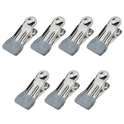 Hahiyo Stainless Steel Clothespins Sock Clip Laundry 2.2inch Length with Spring Strong Grip Windproof Easy Pinch Hang Handy Save Space Not Damage Leave Pinch Mark for Clothesline Towel Silver 7PCS
