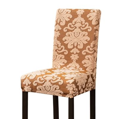 1/2/4/6 Pieces Universal Size Chair Cover Big Elastic Chair Covers Jacquard Fabric and Velvet Fabric Seat Case for Dining Room,Jacquard,Cream,6 pcs