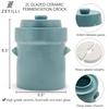 Fermentation Crock Jar Sauerkraut Crock -For Onggi Kimchi Pot (1.3 Gallon) Ceramic Fermenting Crock with Glazed Weights for Fresh Chinese Pickle, Kimchi & Kombucha - Stoneware Pickling Crock view 2