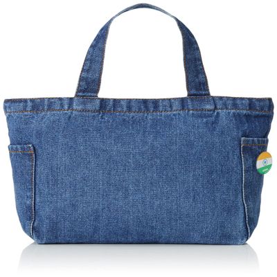 F-Style Tote Bag, Flag with Can Badge, Denim Multi-Tote, Blue