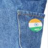 F-Style Tote Bag, Flag with Can Badge, Denim Multi-Tote, Blue view 3