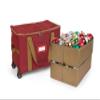 Covermates Keepsakes Rolling Adjustable Ornament Storage Bag  Heavy-Duty Polyester, FlexGrid Trays & Padded Dividers  Protective Holiday Organizer with Wheels, Handles & ID Window, Red view 1