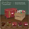 Covermates Keepsakes Rolling Adjustable Ornament Storage Bag  Heavy-Duty Polyester, FlexGrid Trays & Padded Dividers  Protective Holiday Organizer with Wheels, Handles & ID Window, Red view 4