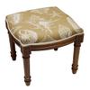 123 Creations FS020XXBE Tan Seashells Upholstered Wooden Vanity Stool Wood Stain view 1