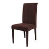 1/2/4/6 Pieces Universal Size Chair Cover Big Elastic Chair Covers Jacquard Fabric and Velvet Fabric Seat Case for Dining Room,Plush,Coffee,4 pcs view 1