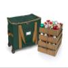 Covermates Keepsakes Rolling Adjustable Ornament Storage Bag  Heavy-Duty Polyester, FlexGrid Trays & Padded Dividers  Protective Holiday Organizer with Wheels, Handles & ID Window, Green view 1