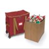 Covermates Keepsakes Rolling Adjustable Ornament Storage Bag  Heavy-Duty Polyester, FlexGrid Trays & Padded Dividers  Protective Holiday Organizer with Wheels, Handles & ID Window, Red view 1