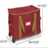 Covermates Keepsakes Rolling Adjustable Ornament Storage Bag  Heavy-Duty Polyester, FlexGrid Trays & Padded Dividers  Protective Holiday Organizer with Wheels, Handles & ID Window, Red view 3
