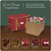 Covermates Keepsakes Rolling Adjustable Ornament Storage Bag  Heavy-Duty Polyester, FlexGrid Trays & Padded Dividers  Protective Holiday Organizer with Wheels, Handles & ID Window, Red view 4