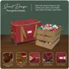 Covermates Keepsakes Rolling Adjustable Ornament Storage Bag  Heavy-Duty Polyester, FlexGrid Trays & Padded Dividers  Protective Holiday Organizer with Wheels, Handles & ID Window, Red view 4