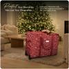 Covermates Keepsakes Rolling Adjustable Ornament Storage Bag  Heavy-Duty Polyester, FlexGrid Trays & Padded Dividers  Protective Holiday Organizer with Wheels, Handles & ID Window, Red Snowflake view 2