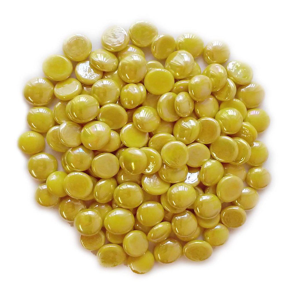 Miracolors - Glass Gems - Vase Fillers - Aquarium Fillers (4 LB, Opal Yellow Irid)