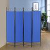 4 Panel Room Divider 6FT Steel Frame Screen Folding Privacy Divider Freestanding Partition for Home Office Bedroom (Blue) view 2